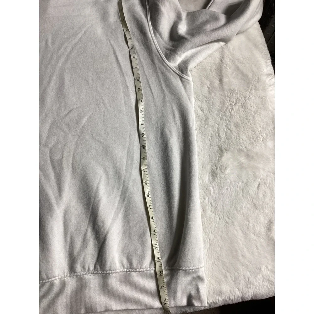The North Face Logo Pullover Hoodie Men Large White Excellent Fleece Sweatshirt